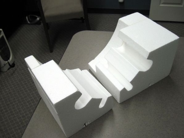 Custom cut styrofoam. EPS foam block, custom die cut insert.